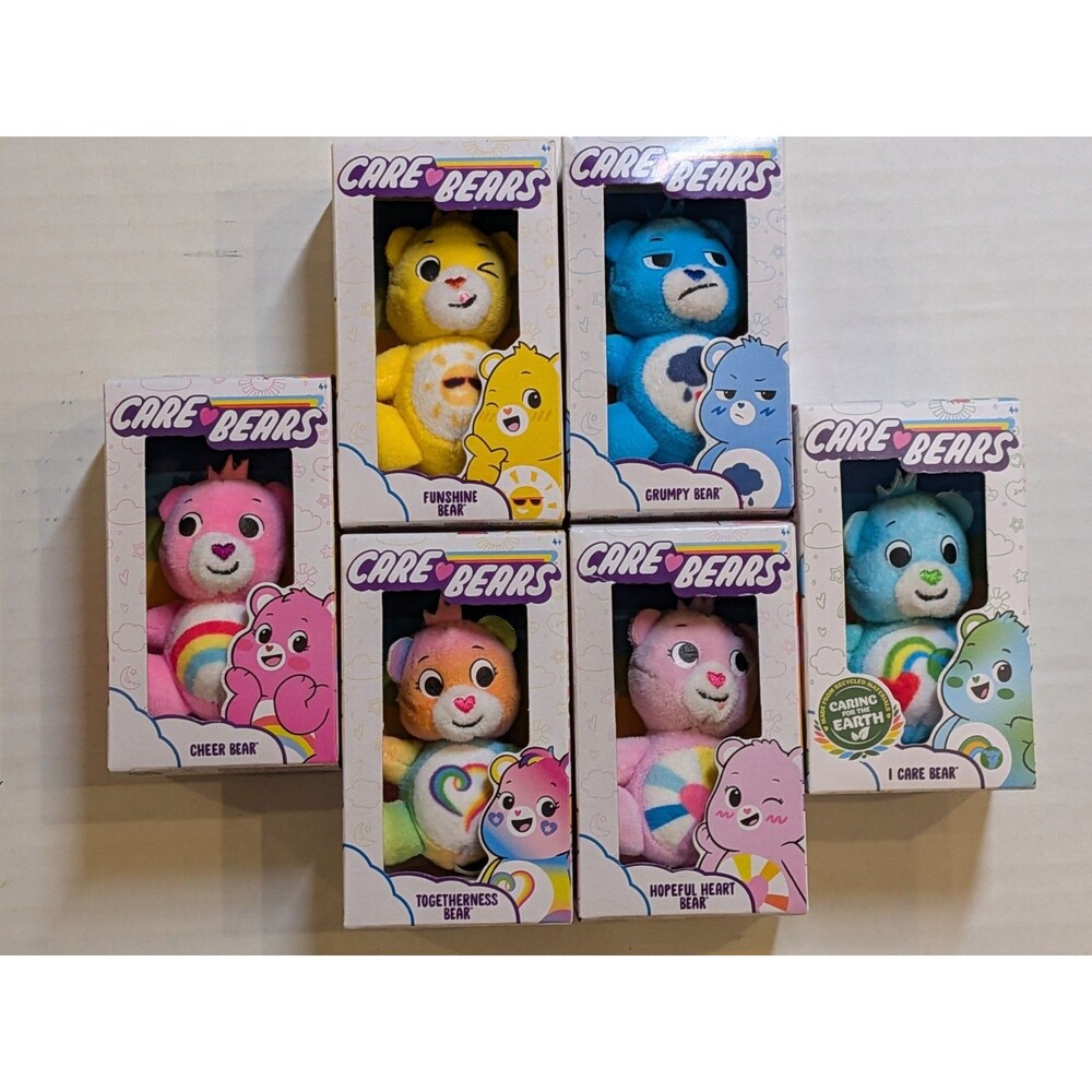 Care Bears Mini Micro 3" Inch Plush Lot 6 Harmony Laugh-a-Lot Good Luck Cheer